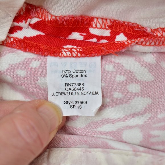 J Crew Factory Stretch City Fit Chino Shorts Size 0 Red Green Clothes Lot Preppy - Picture 8 of 13
